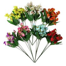 ZP_5가지 온시디움 조화 -N/꽃꽂이/꽃장식/사진촬영소품/화병/인테리어꽃장식/꽃선물/벌초/장식소품/조화선물, 오렌지