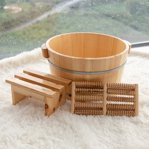 편백나무 족욕통 발 족욕기 가정용 원목족탕기 심신, 21CM족욕통+마사지소품+의자