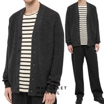 마가렛 호웰 남성 차콜 FLATLOCK 가디건