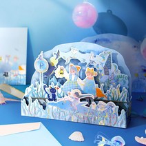 예쁜 입체 편지지 3D 입체 접는 휴가 축복 작은 카드 생일 초대장 행사, 7. 어린애 같은 순수 시리즈 인사말 카드 - 꽃 부시