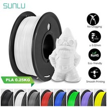 SUNLU PLA 3D 필라멘트 250G 3D 펜 리필 1.75MM 소형 스풀 무취 FDM 프린터 소재 막힘 없음 친환경 컴퓨터 오피스 사무 기기 악세서리 친환경, PLA 250G White