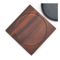 KO 키친쿡 사용전 시즈닝 필수! ~ 나비 스파게티 돌산 주물 팬 목판 받침 무쇠팬 볶음팬 콘버터 철판 옥수수 061 - 01, 02. 나비스파게티 목판 / 중