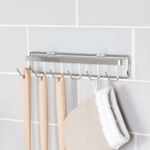 스파이더락 스마트접착 조리도구걸이 6구, 실버, 2개