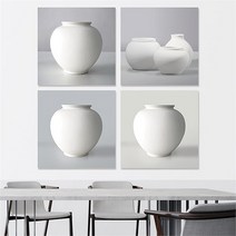 유홍아트 부자되는 달항아리 백자 도자기 액자 4종 3호(22x22cm) (6933255), 1번