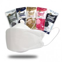 KF94 방역 다양한색상 도매매1개 (5매) 화이트 블랙 핑크 베이지 그레이 대형 마스크 3중필터, 굿매너블랙