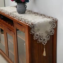 SKANDSALO 테이블 플래그 긴서랍 커피테이블 식탁 천패브릭 커버, 테이블 플래그 : 40 x 268cm, 2 색 레이스 (페넌트)
