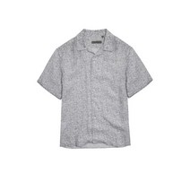 CORNELIANI 꼬르넬리아니 라이트그레이 붓터치패턴 가먼트워시드 플렉스 반팔 캐주얼 셔츠 CS6CSHK02 - 라이트 그레이