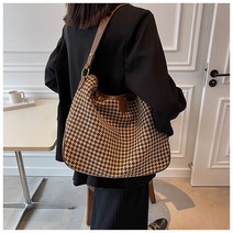 여성 모직 체크무늬 크로스백 숄더백 메신저백 캐주얼 가방