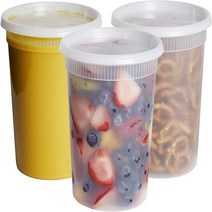 32 oz. - 24 Sets [24 Sets - 32 oz.] Plastic Deli Food Storage Containers With Airtight Lids, 1