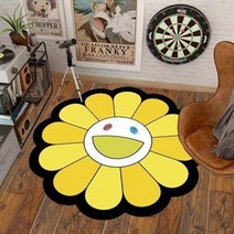1인 2인 자취 협탁 보조 사이드 미니 개성 독특 신기 패셔너블한 클로크룸 소프트 카펫 모던하고 심플한 침실 침대 옆 장식 러그 가정 방 해바라기 얼룩 방지, 33.D  120x120CM