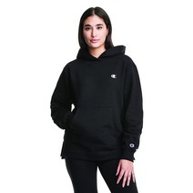 Champion 여성용 리버스 위브 오픈 바텀 후디 블랙-549302 X-Small