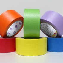 유로셀 마스킹테이프 - 25mm x 40M / 종이테이프/제본/프라모델/ 모자이크/미술재료, 627 오렌지: 25mm X40M