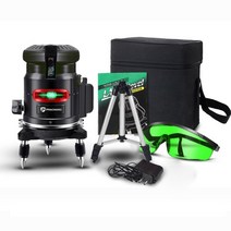 자동 미니 레이저 레벨기 pracmanu 레드그린 5 라인 6 포인트 레벨 셀프 레벨링 수직 및 수평 틸트 360도 회전 실외 모드, 샴페인