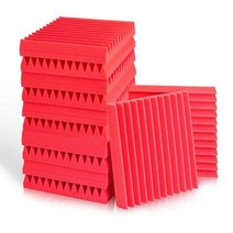 음향사운드디퓨저 판넬 스피커흡음판 방음재 방음 흡음 베이스트랩 103719, Fire Resistant 12pcs, Red