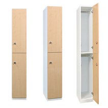 락카원 LPM 2단 락카장 락커 라카 캐비넷 탈의실 사우나장 골프장 사무용 목재 2인용 옷장, 단추손잡이(실버), 화이트