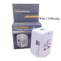 스마트 멀티탭 여행용 2 개 범용 국제 플매트 카펫 매트 러그 어댑터 USB 포트 세계 여행 AC 전원 충전기 AU 미국 영국 EU 변환기, [01] With 2USB, [02] With 2 USB plug