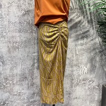 시슬리 직수입 프린팅 앞트임 스커트 4OFB506J6