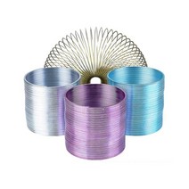 태엽 스프링 인장 볼트 코일 금형 스파이럴 대형 용수철 finewe 플랫 메탈 레인보우 서클 재미 클래식 링 멀티 컬러 사이즈 봄 장난감, 58x48mm 골드