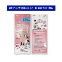 하이가드 방역 마스크 KF-94 4중구조 미세먼지 대형 연분홍색 1매입