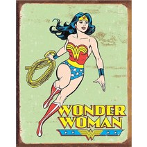 Desperate Enterprises 원더 우먼 - 커버 No.1 주석 사인 향수를 불러일으키는 빈티지 금속 벽 장식 미국산, Wonder Woman Retro
