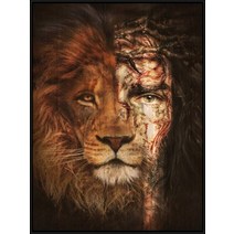 보석십자수 창업 도구 사자 양과 십자가 예수 5d 다이아몬드 페인팅 기독교 신 기호 전체 드릴 자수, 10_70x55cm 라운드