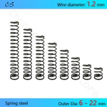 스프링 압축 압력 와이어 1.2mm 외경 1.2mm 6 7 8 9 10 11 12 13 14 15 16-22mm 길이 10-100mm 5 개, 15mm, 15mm
