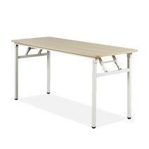 접이식 테이블 사무용 연수용 컴퓨터 책상, 쿠팡 1500x450_퓨어비치(YWD6026-WH)