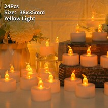 깜빡이는 LED 티라이트 24 개 원격 제어 배터리 전원 불꽃 없는 양초 홈 파티 생일 크리스마스 장식용, 03 B 24Pcs Flickering