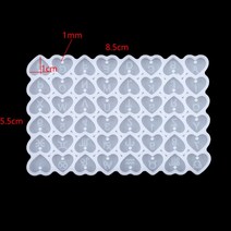 레진몰드 문자 번호 라운드 디스크 실리콘 몰드 알파벳 펜던트 팔찌 목걸이 수지 쥬얼리 만들기 용품, 16 Single Heart WH