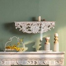 빈티지우드선반 레트로 고풍 럭셔리 고급 원목 철제, 빈티지 벽 선반-A083