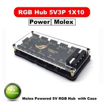 ASUS AURA SYNC 5V 3 핀 RGB 10 허브 분배기 SATA 전원 ARGB 어댑터 연장 케이블 기가바이트 MSI ASRock LED w/케이스, [01] 5V 3P-30CM, [02] Molex Power
