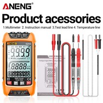 후크메타 메가테스터기 aneng sz02 smart digital multimeter 6000 counts true ncv rms auto electric meter dc JX, aneng sz02 오렌지