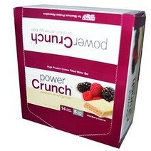 단백질바 Power Crunch Protein Energy Bar Wild Berry Creme 12/1.4 Ounce Bar(S)