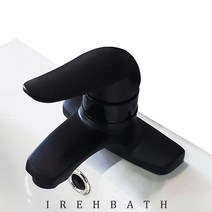 이레타일 투홀 세면대 수전 수도꼭지 욕실수전 욕실용품 화장실리모델링 욕실인테리어 블랙 4인치 제트세면기, 1개