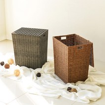 [홈앤하우스] 라탄 패턴 사각 햄퍼 80L, 단품, 색상:내추럴