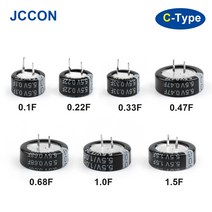 5.5V 슈퍼 커패시터 c형 0.1F 0.22F 0.33F 0.47F 0.68F 1F 1.5F 4.0F 패러드 버튼 커패시턴스, 5.5V1.5F-C
