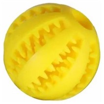 Generic 908913 강아지 간식 볼 내구성 있는 치아 세척간식 디스펜서놀이씹는 장난감, 옐로우