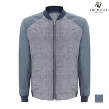 인디안 TREMOLO 그레이쉬 블루 배색 스테디움 점퍼_TRNCLUM3411