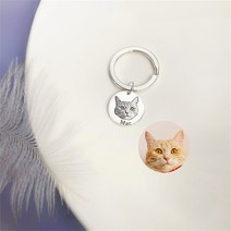 강아지인화 된 애완 동물 초상화 키 체인 그림 애호가 선물 지정, 01 Silver_04 4 pendant