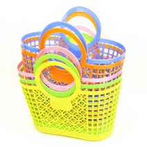 (SY) 어린이 시장바구니 1개 시장놀이 유치원 체험 학습 어린이집, 분홍