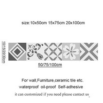 롱브릭타일 접착식파벽돌 파벽돌 맞춤형 방수 타일 스티커 회색 기하학 벽 오일 방지 시뮬레이션 주방 욕, 08 8_01 10x50cm