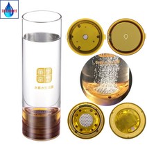 가정용산소발생기 일본 티타늄 전해질 알칼리성 H2 이오나이저 600ML SPE/PEM 충전식 음료 수소수 생성기 유리병, [02] YELLOW