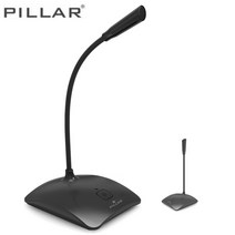 Pillar 테이블 마이크 USB 콘덴서 마이크로폰 36cm 회의 컨퍼런스 강의 아나운서
