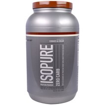Isopure 제로 카브 단백질 분말 쿠키 크림 1.36 kg (3 lbs) 2팩