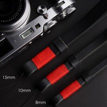 이탈리아 소 가죽 블랙 카드 RX100M7 M6M5A ZV1 핸드 스트랩 GR3 238, 빨간색과 검은 색 15mm