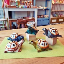 거북이 5마리세트 목각 인형 장식 소품 집꾸미기소품 행운의동물 인테리어