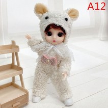 구체관절인형 구관인형 마론인형 만들기 미니 16cm bjd 인형 13 움직일 수있는 공동 인형 3d 큰 눈 112 패션 공주 인형 diy 드레스 장난감 인형 옷 선물 189, 스타일 1-a12, 여아