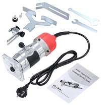 전동대패톱 자동 전기 트리머 조정 가능한 목재 밀링 트리밍 조각 슬롯 머신 목공 라우터 전동 공구 21V 220V EU, 1세트