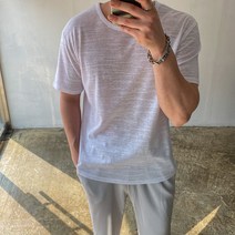 미꼬장 남자 반팔티 라운드 티 쿨티셔츠 린넨슬라브