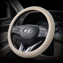 케이엠모터스 타공 자동차 핸들커버, 블랙